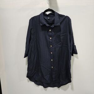 Shein curve Size OXL NWOT button down shirt blue